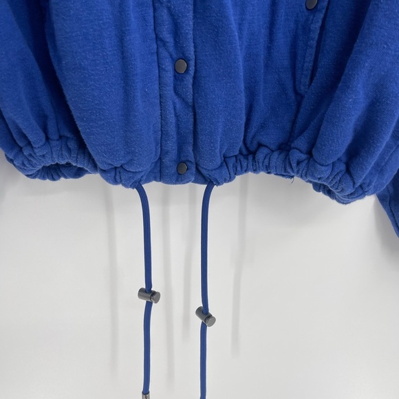 T By Alexander Wang Blue Boho Zip Up Bomber Jacket Size Small - Picture 6 of 13